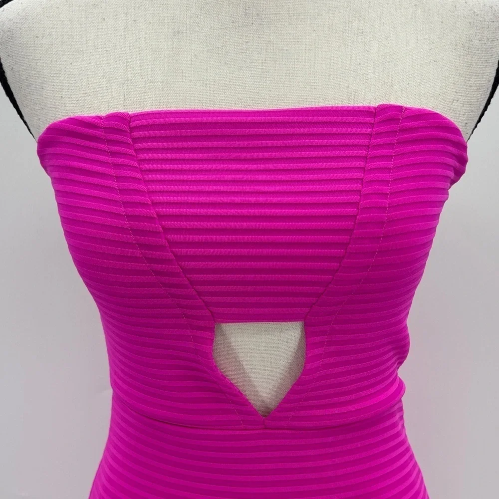 UEC Neon pink ribbed strapless mini dress from Express size 4 worn once